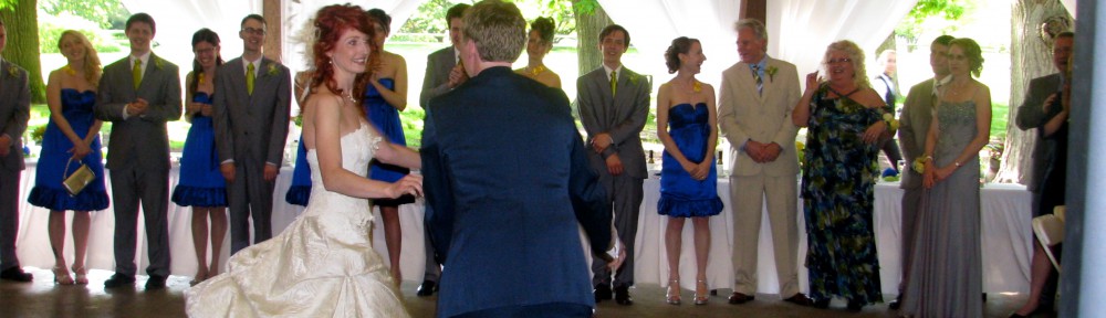 Happy Bride and Groom Wedding First Dance with Bridal Party IMG_0764 - Version 2