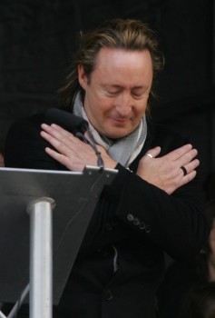 Julian Lennon Someday at the unveiling of the John Lennon Peace Monument with New Jersey DJ Julian Lennon Someday at the unveiling of the John Lennon Peace Monument with New Jersey DJ